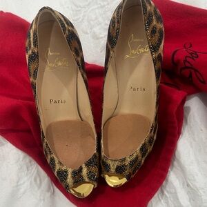Christian Louboutin Leopard and Gold Heels